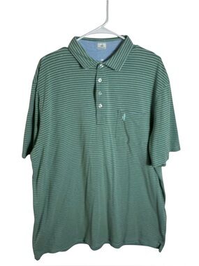 Johnnie O Polo Shirt XXL Green Stripe Short Sleeve Golf Casual